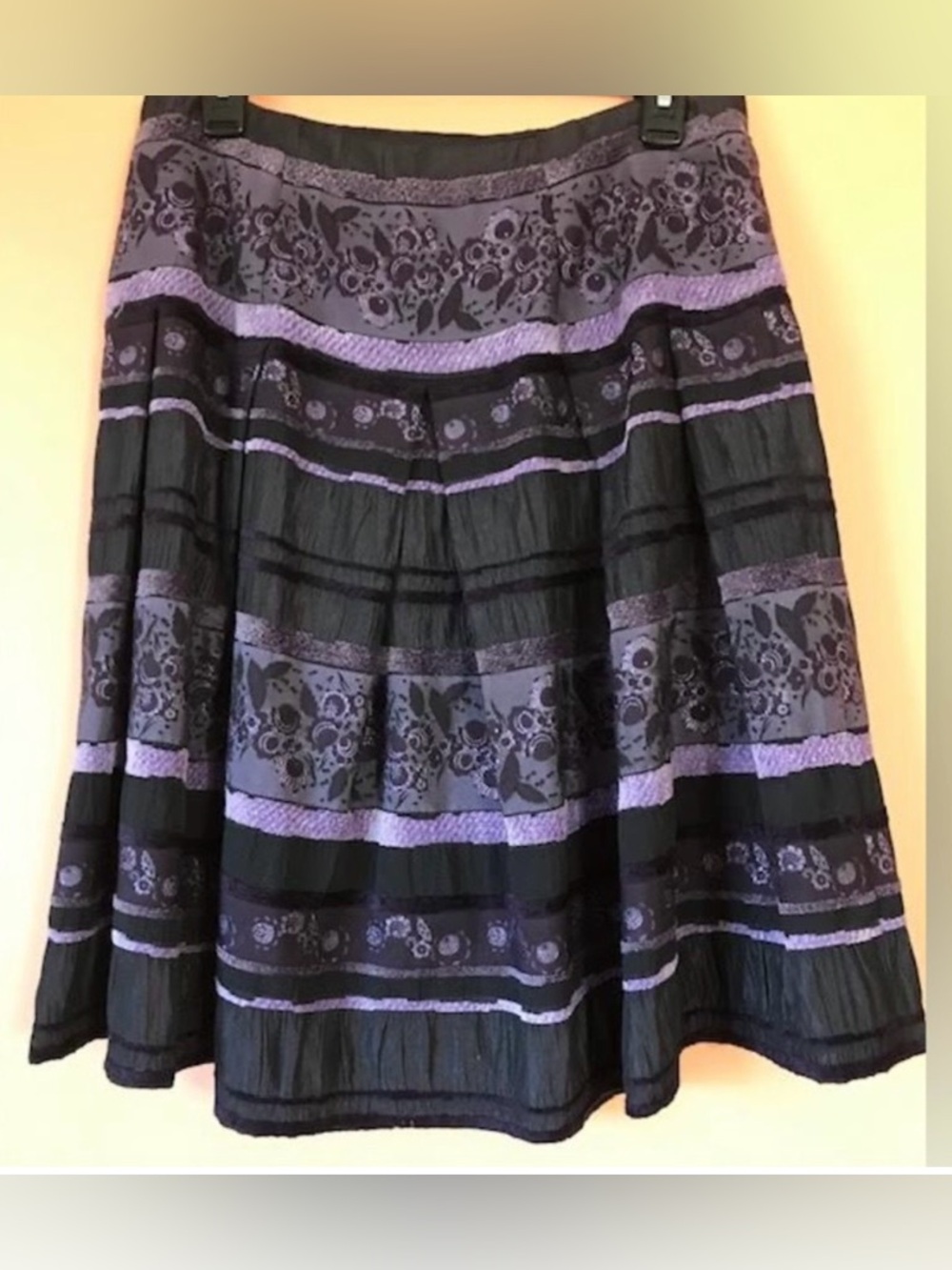 Hand- Made  Skirt with Lilac Pattern